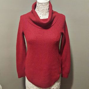 Lucky Brand Red Cowl Neck Sweater
